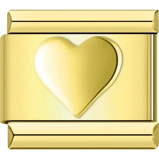 Simple Heart Italian charm bracelet link