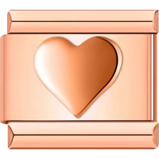 Simple Heart Italian charm bracelet link