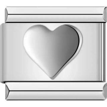 Simple Heart Italian charm bracelet link