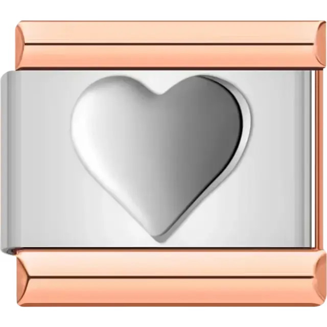 Simple Heart Italian charm bracelet link