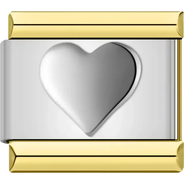 Simple Heart Italian charm bracelet link