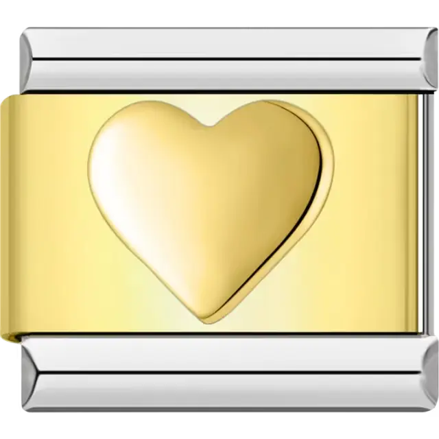 Simple Heart Italian charm bracelet link