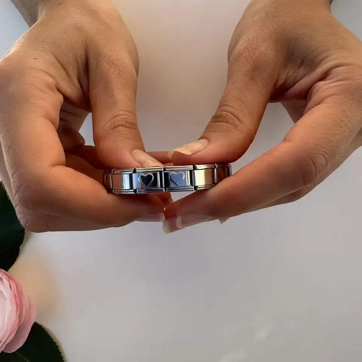 Simple Heart Italian charm bracelet link