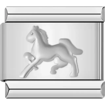 Galloping horse design with this Italian charm bracelet link