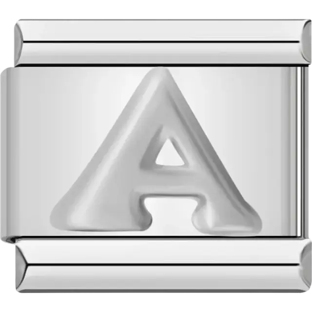 Silver letter “A” Italian charm bracelet link