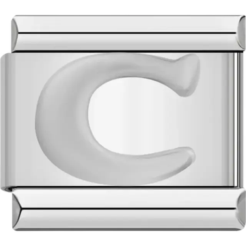 Silver letter “C” Italian charm bracelet link