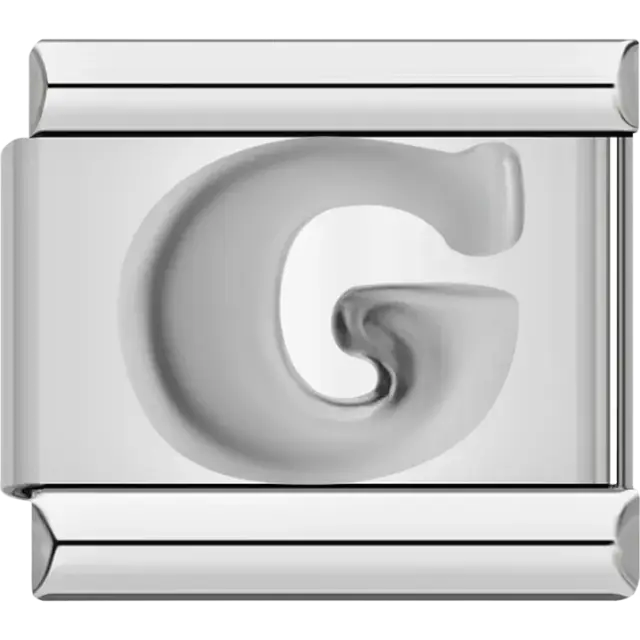Silver letter “G” Italian charm bracelet link