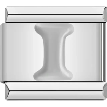 Silver letter “I” Italian charm bracelet link