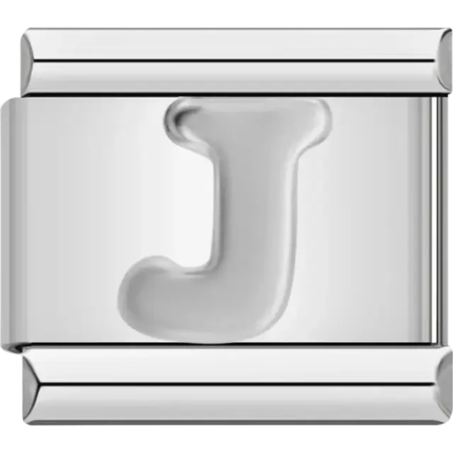 Silver letter “J” Italian charm bracelet link