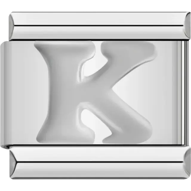Silver letter “K” Italian charm bracelet link