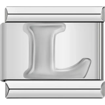 Silver letter “L” Italian charm bracelet link