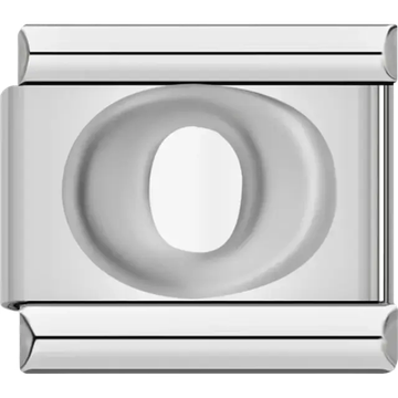 Silver letter “O” Italian charm bracelet link