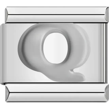 Silver letter “Q” Italian charm bracelet link