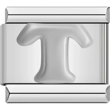 Silver letter “T” Italian charm bracelet link