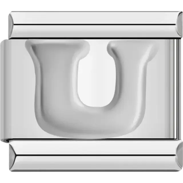 Silver letter “U” Italian charm bracelet link