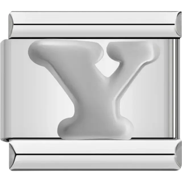Silver letter “Y” Italian charm bracelet link