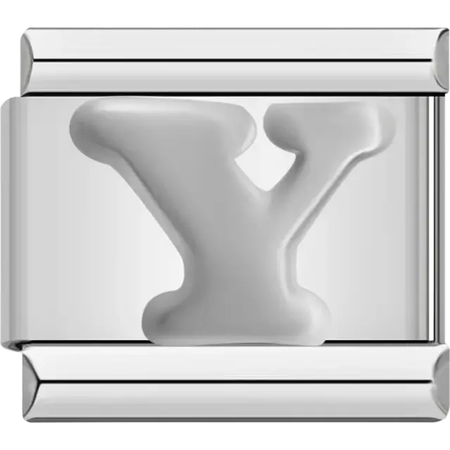Silver letter “Y” Italian charm bracelet link
