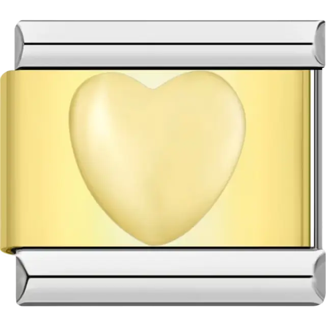 Heart shape Italian charm bracelet link