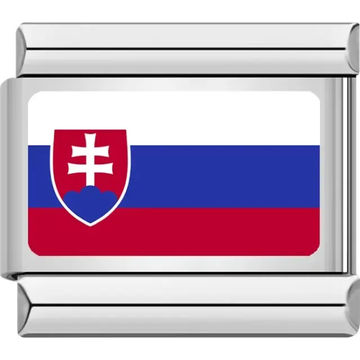 Slovakian flag Italian charm bracelet link