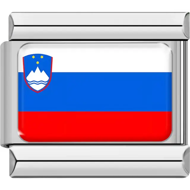 Slovenian flag Italian charm bracelet link