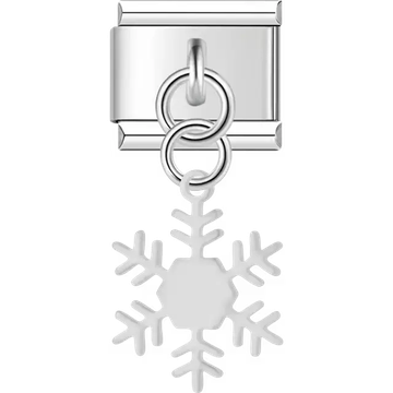Snowflake dangle Italian charm bracelet link