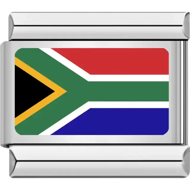 South African flag Italian charm bracelet link
