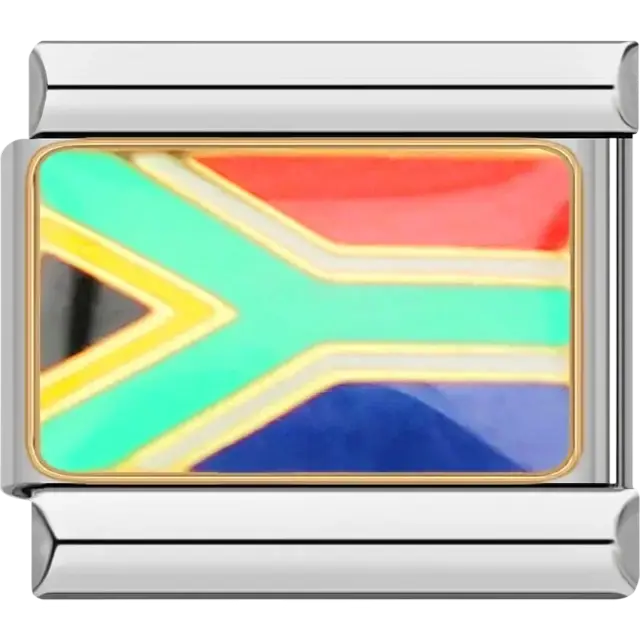South African flag Italian charm bracelet link