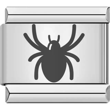 Black spider silhouette Italian charm bracelet link