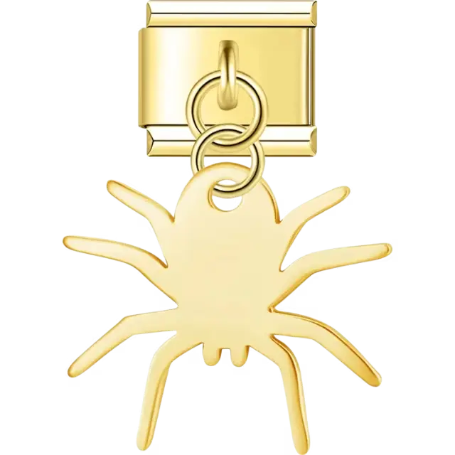 Spider cutout design dangling Italian charm bracelet link