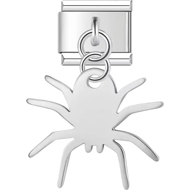 Spider cutout design dangling Italian charm bracelet link