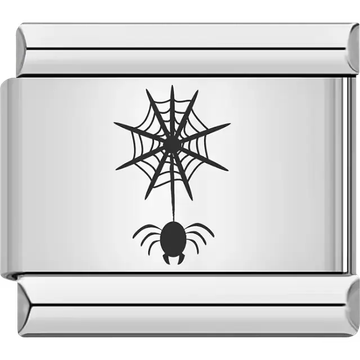 Spider with web Halloween design Italian charm bracelet link