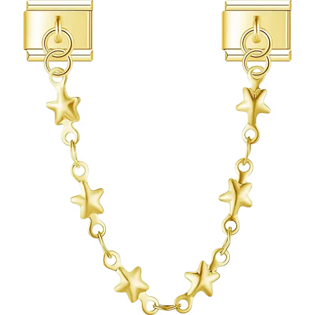 Multiple star links safety chain Italian charm bracelet link