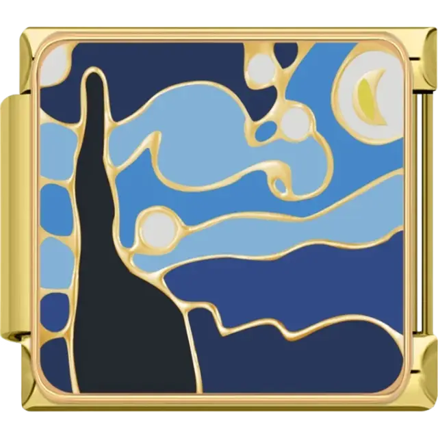 Starry Night Italian charm bracelet link