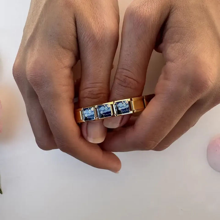 Starry Night Italian charm bracelet link