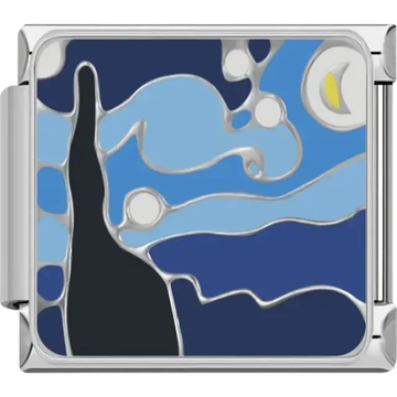 Starry Night Italian charm bracelet link