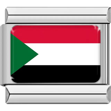 Sudanese flag Italian charm bracelet link