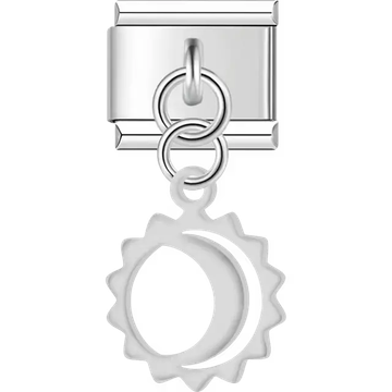 Sun and moon cutout dangle Italian charm bracelet link