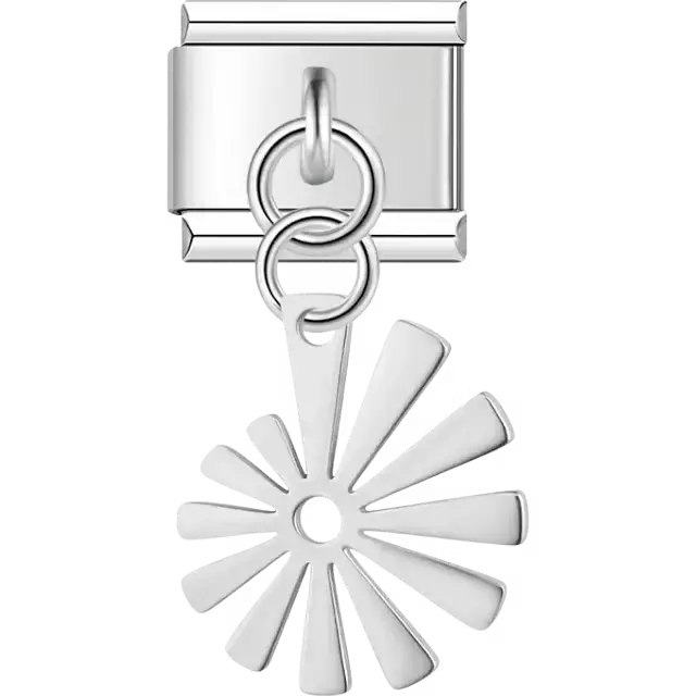 Sunburst flower design Italian charm bracelet link