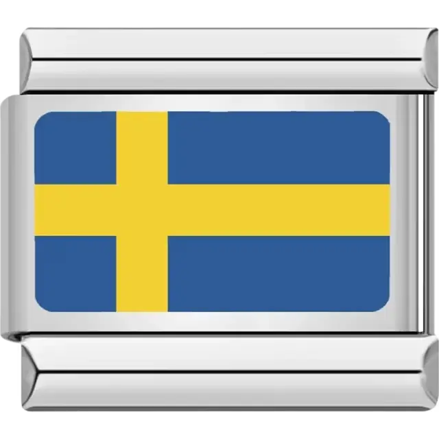 Swedish flag Italian charm bracelet link