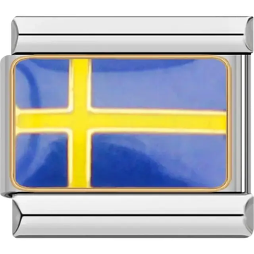 Swedish flag Italian charm bracelet link