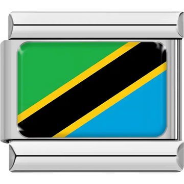 Tanzanian flag Italian charm bracelet link