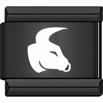 Black Taurus zodiac symbol Italian charm bracelet link