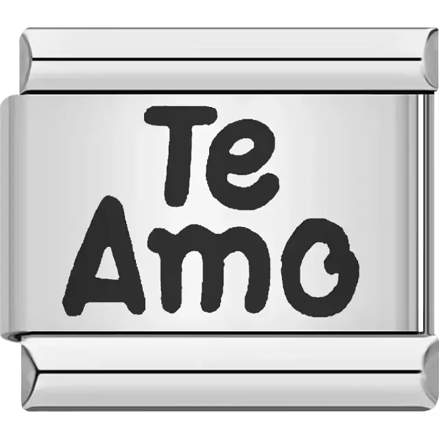 "Te Amo" text Italian charm bracelet link