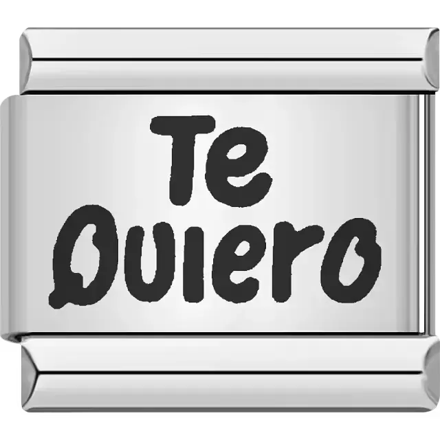 "Te Quiero" text Italian charm bracelet link