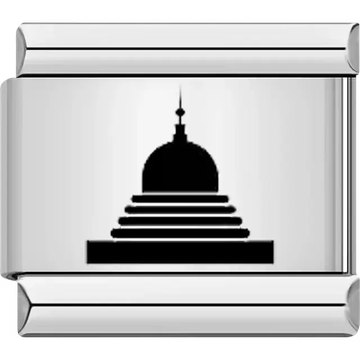 Temple dome architecture silhouette Italian charm bracelet link