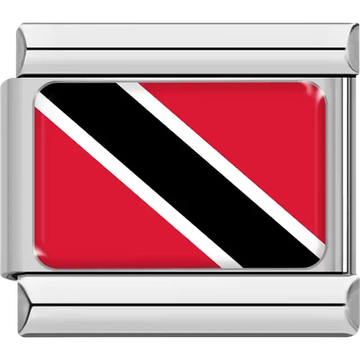 Trinidad and Tobago flag Italian charm bracelet link