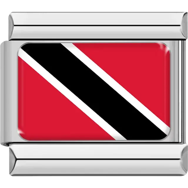 Trinidad and Tobago flag Italian charm bracelet link