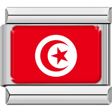 Tunisian flag Italian charm bracelet link