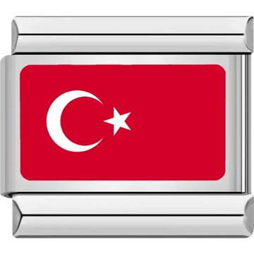Turkish flag Italian charm bracelet link