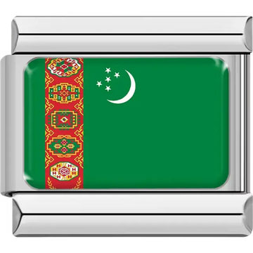 Turkmenistan flag Italian charm bracelet link